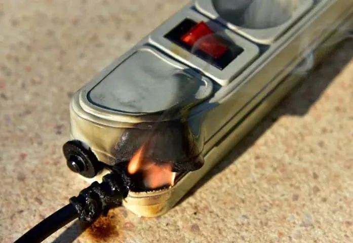 A burnt-out power board