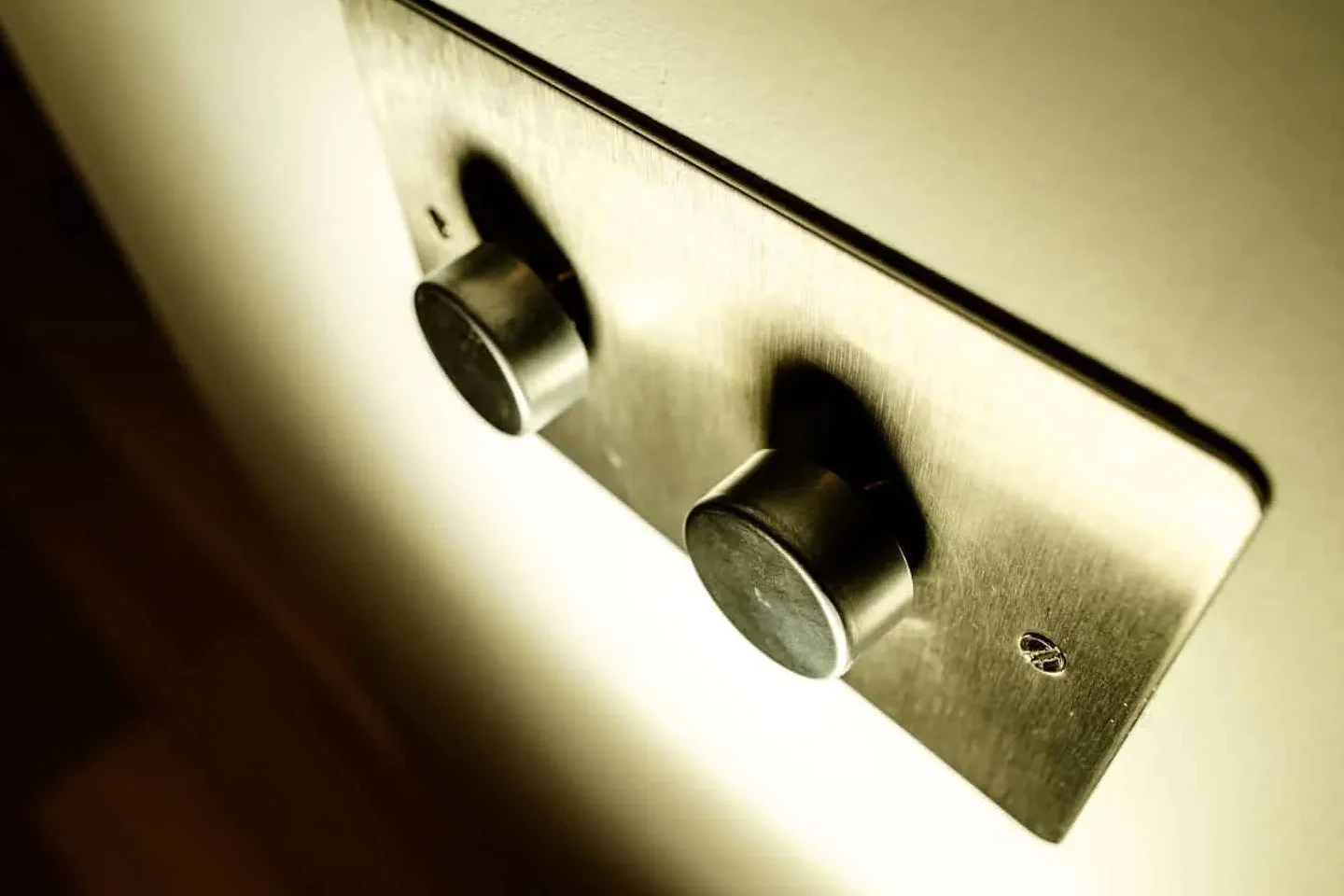 A brass dimmer switch