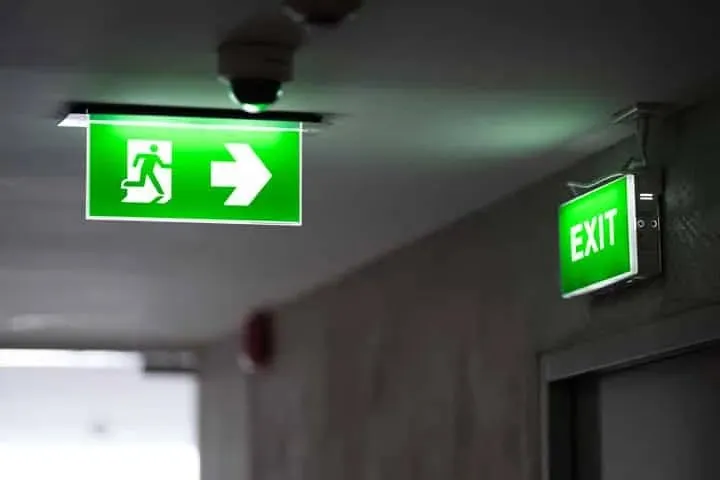 An illuminated exit sign