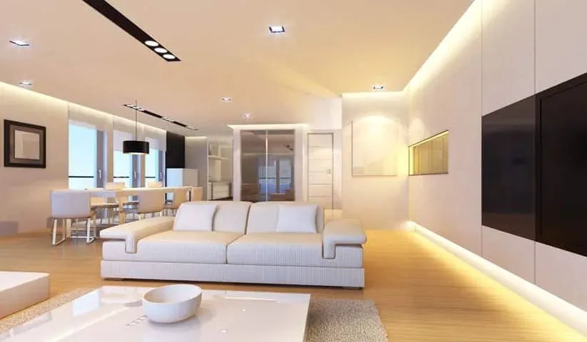 Concealed lighting in a lounge