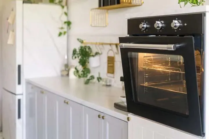 A wall oven in a kitchen