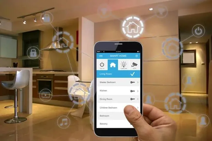 A smart home app on a phone