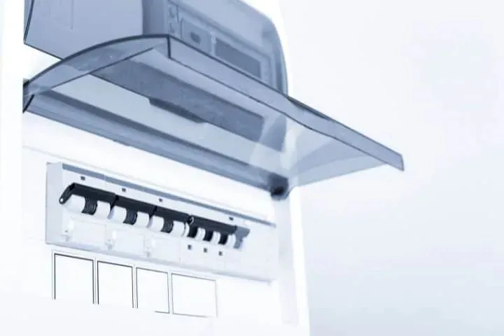 A switchboard with a clear cover