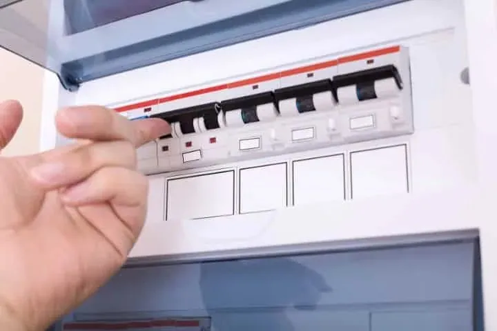 An open switchboard cover