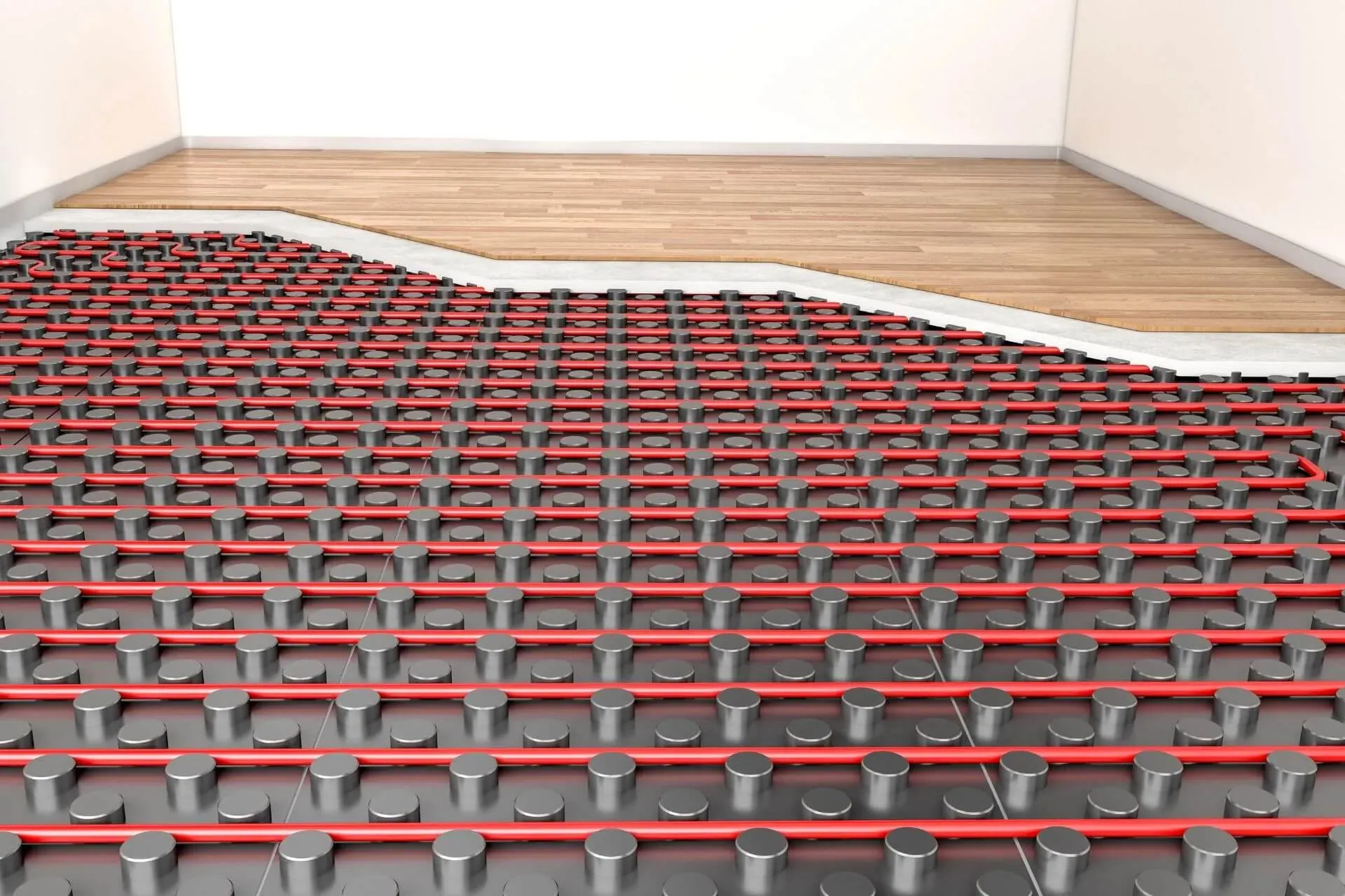 Under floor heating beneath a timber floor