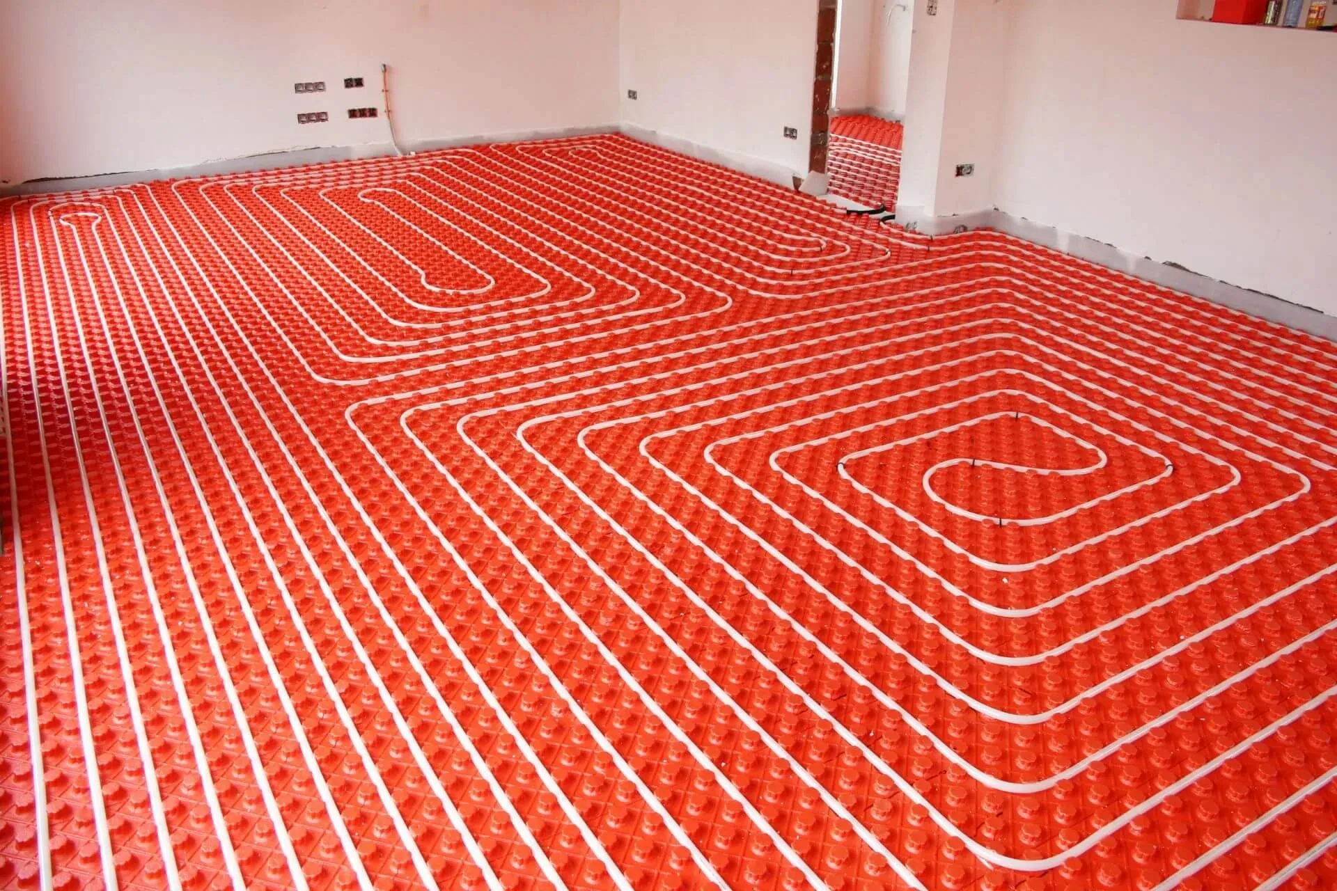 Under floor heating laid across a whole room